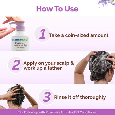 Mamaearth Rosemary Anti-Hair Fall Shampoo with Rosemary & Methi Dana for Reducing hair Loss & Breakage - 1 Litre | Up to 94% Stronger Hair | Up to 93% Less Fall | Sulphate Free Shampoo | For Men and Women